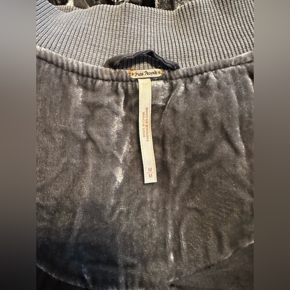 NWOT Free People Velvet Ruched Bomber Jacket - Picture 11 of 12